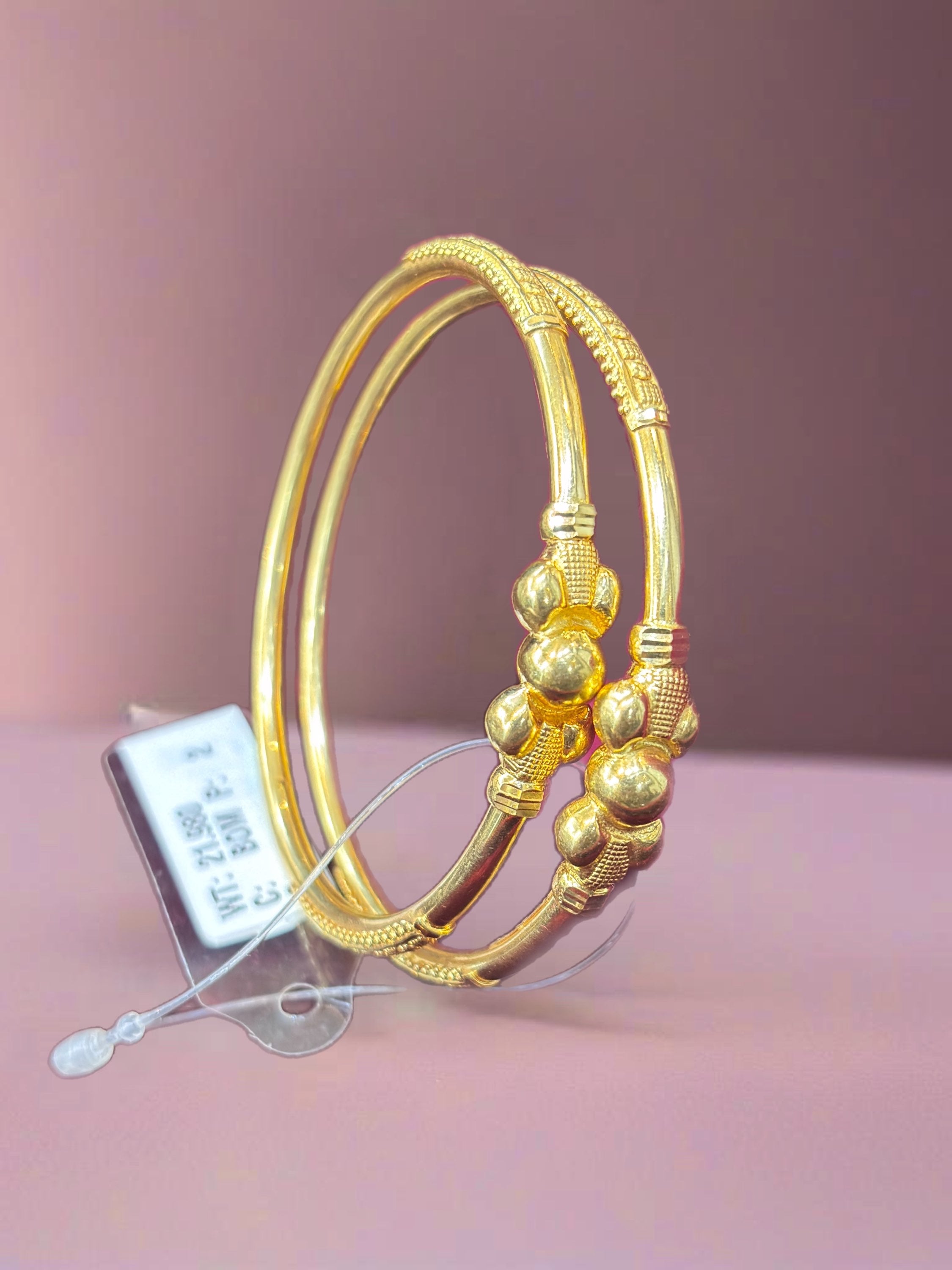 Hollow solid pipe bangles, 22K916,21.98 image 1