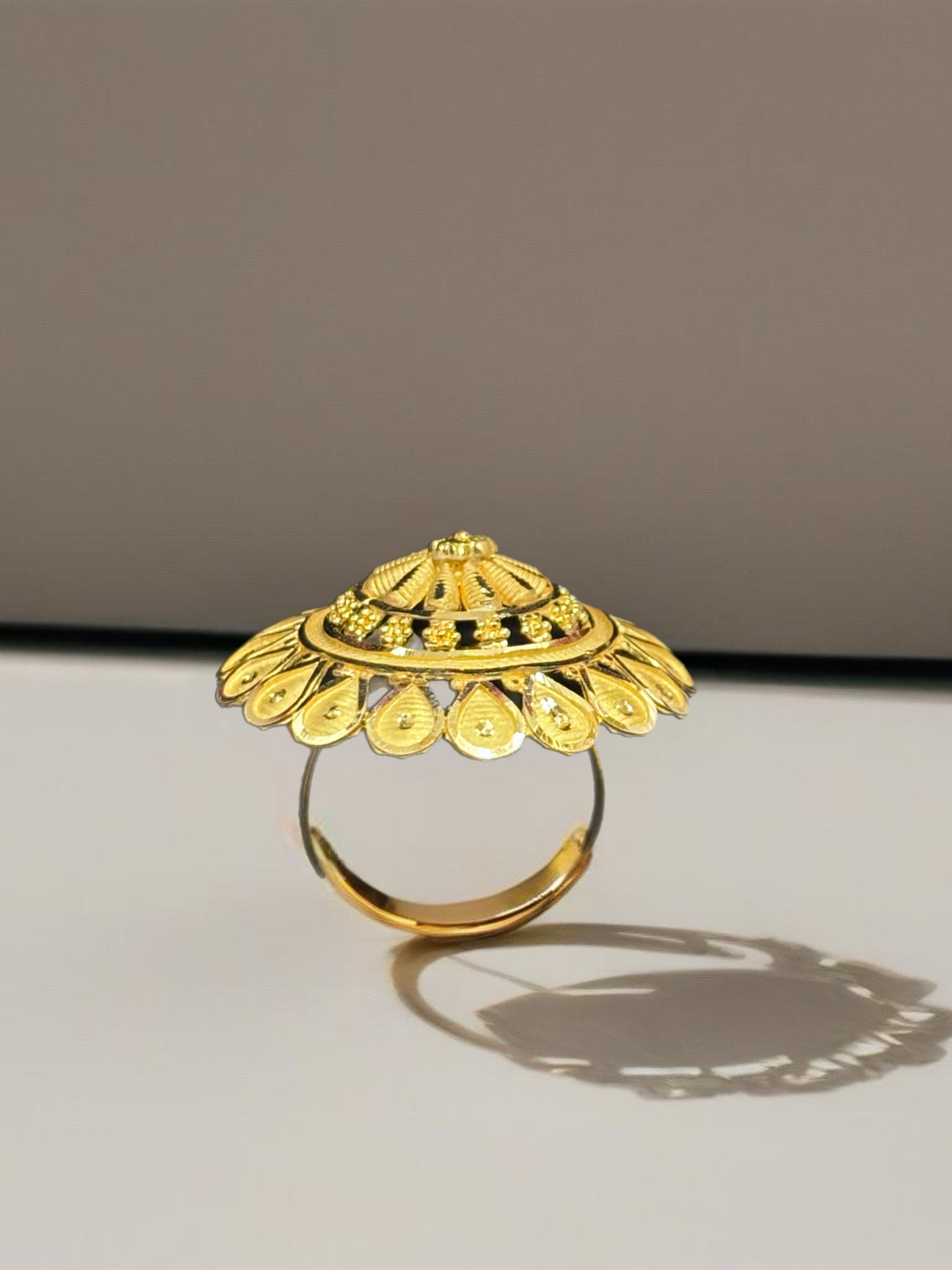 Jodha Umbrella Ring, 22K916, Floral 4.66 Grams image 2