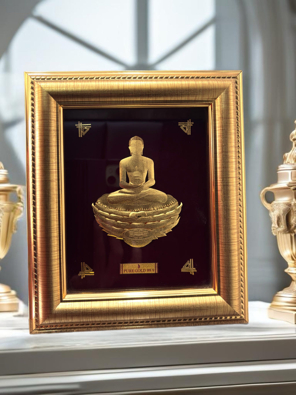 24K Pure gold MAHAVEER JI frame image 0