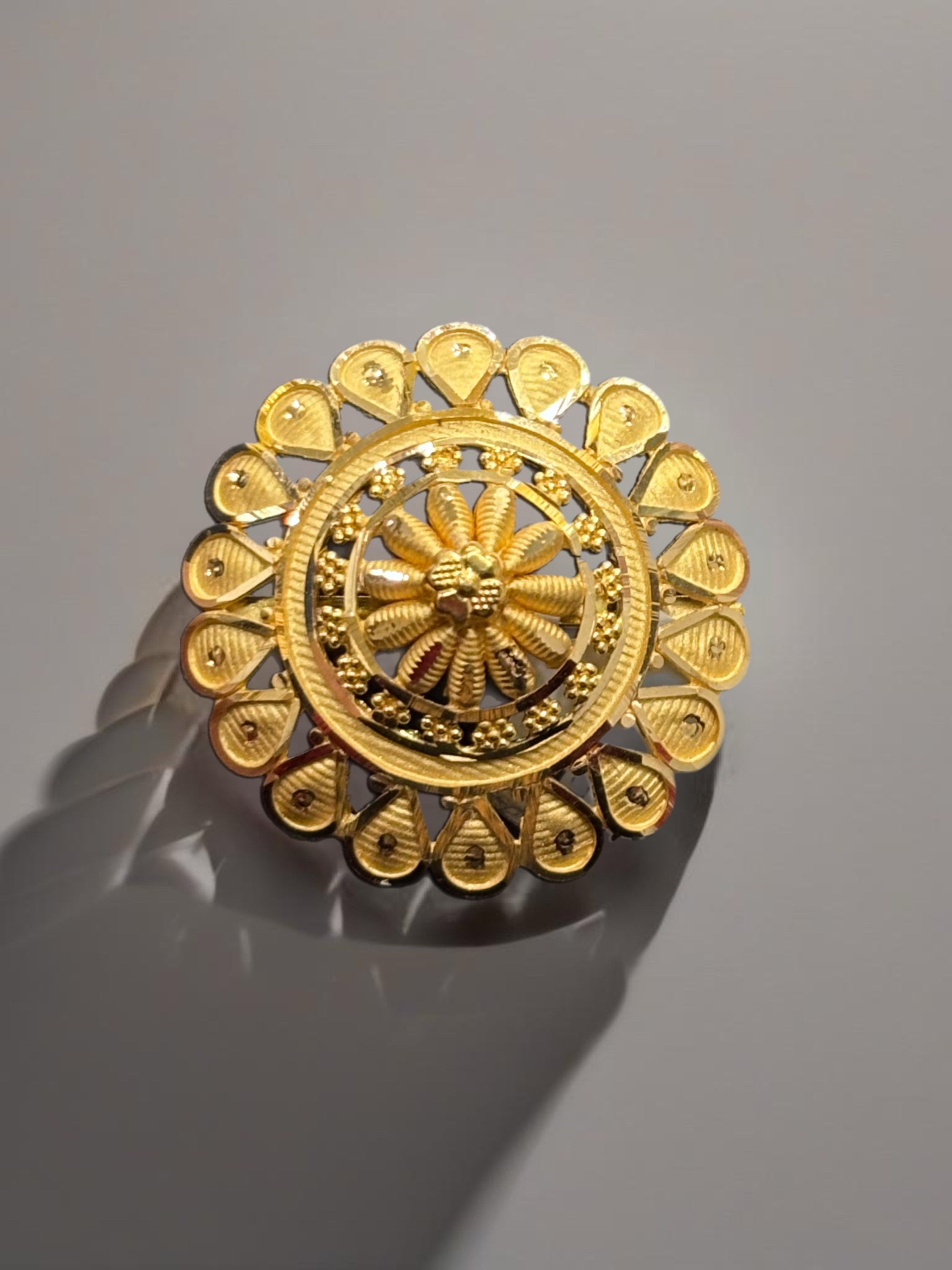 Jodha Umbrella Ring, 22K916, Floral 4.66 Grams image 1